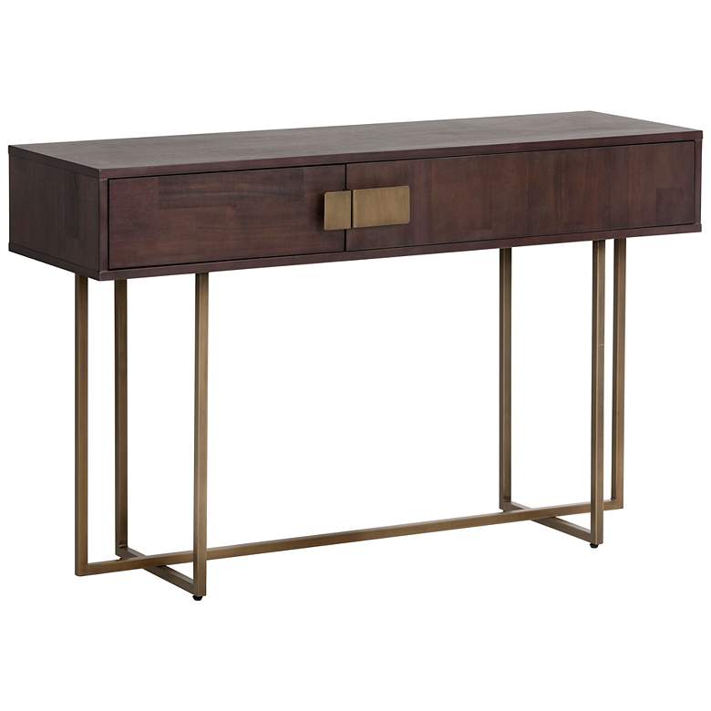 Image 2 Sunpan Jade Console Table Antique Brass Dark Mango more views