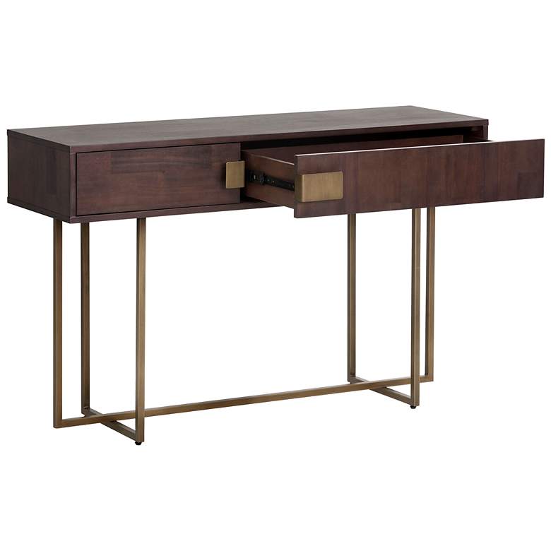 Image 3 Sunpan Jade Console Table Antique Brass Dark Mango more views
