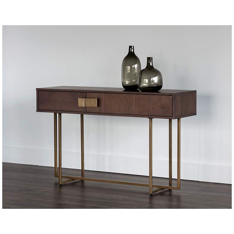 Image 4 Sunpan Jade Console Table Antique Brass Dark Mango more views