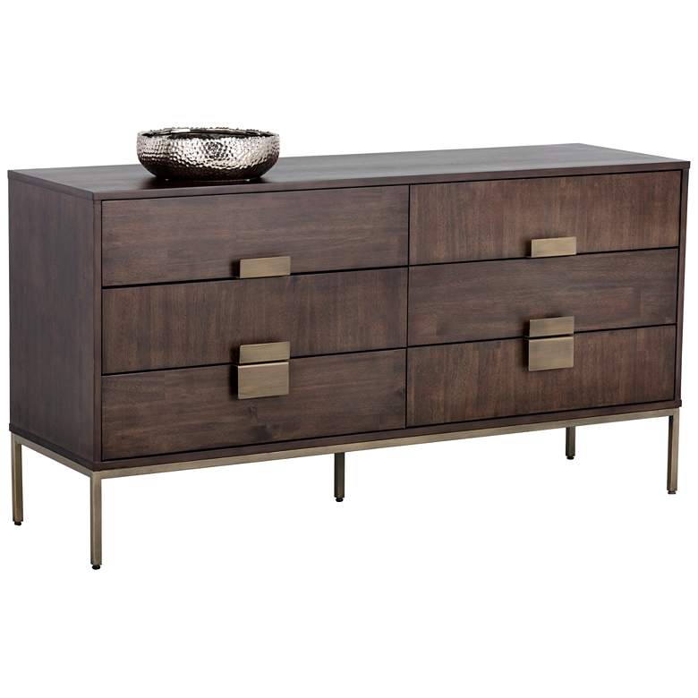 Image 1 Sunpan Jade Dresser Antique Brass Dark Mango