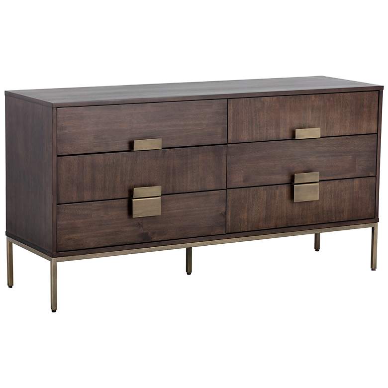 Image 2 Sunpan Jade Dresser Antique Brass Dark Mango more views