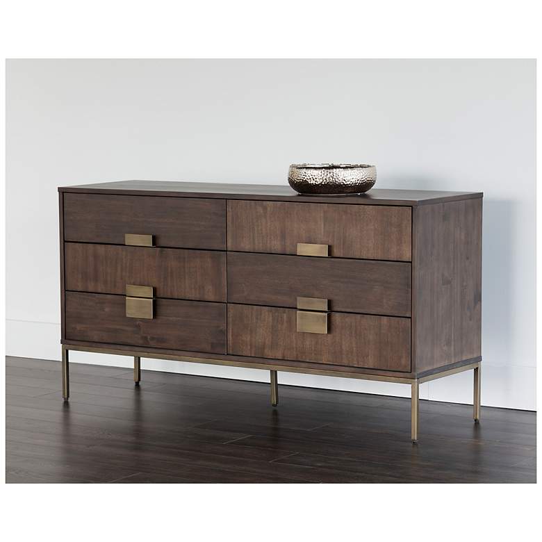 Image 4 Sunpan Jade Dresser Antique Brass Dark Mango more views