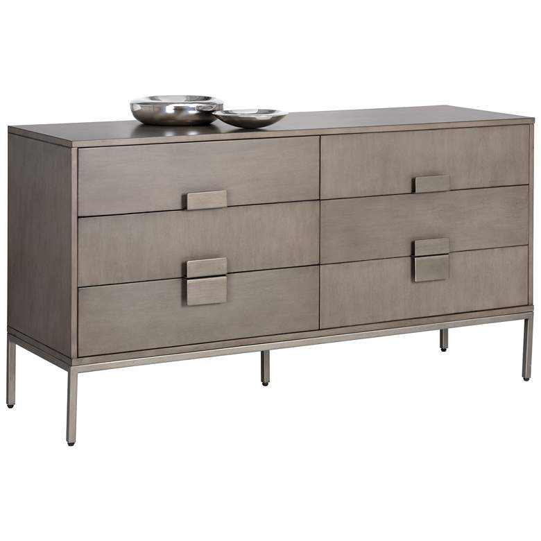 Image 1 Sunpan Jade Dresser Antique Silver Ash Gray