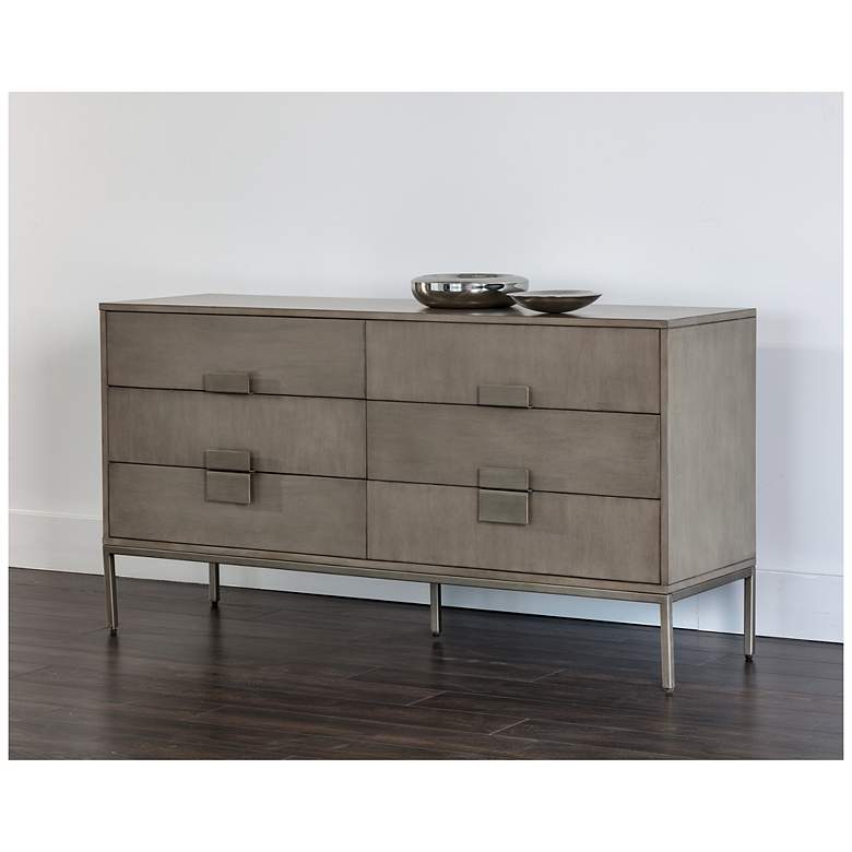 Image 4 Sunpan Jade Dresser Antique Silver Ash Gray more views