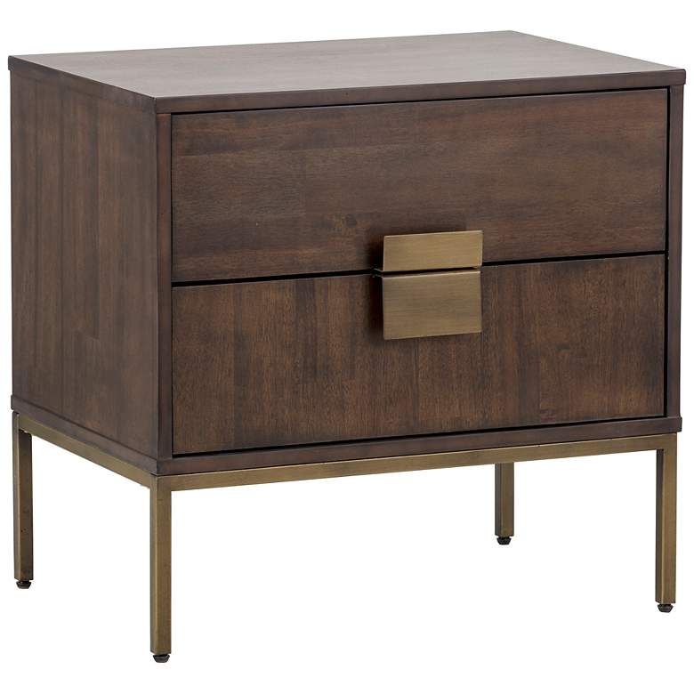 Image 2 Sunpan Jade Nightstand Antique Brass Dark Mango more views