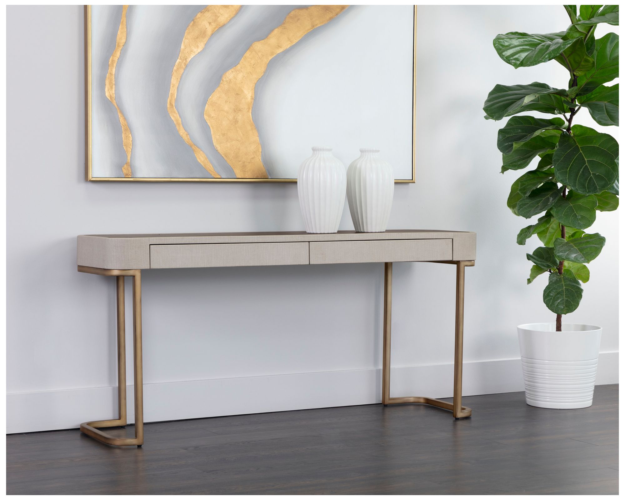 Sunpan Jamille Console Table Cream