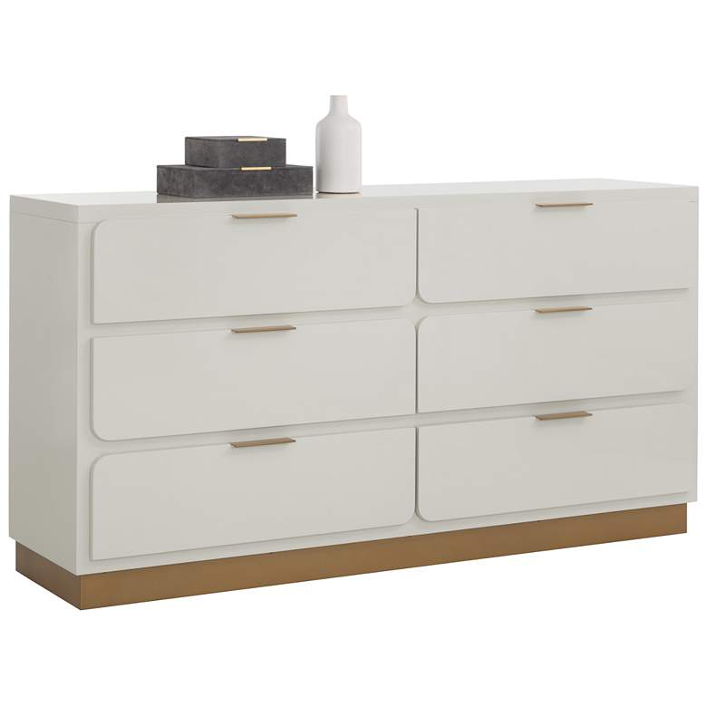 Image 1 Sunpan Jenkins Dresser High Gloss Cream
