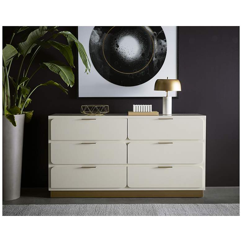 Image 4 Sunpan Jenkins Dresser High Gloss Cream more views