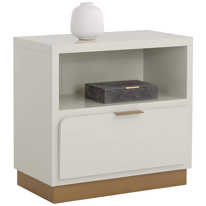 Image 1 Sunpan Jenkins Nightstand High Gloss Cream