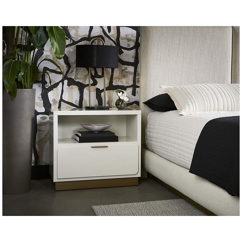 Image 4 Sunpan Jenkins Nightstand High Gloss Cream more views