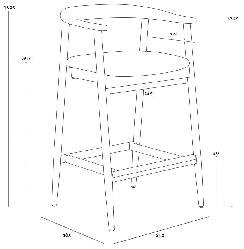 Sunpan Jeremy Counter Stool Black