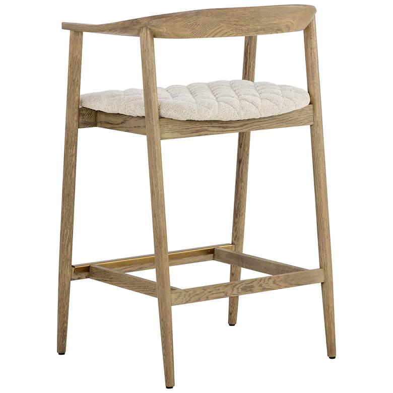 Image 4 Sunpan Jeremy Counter Stool Weathered Oak Dove Cream more views