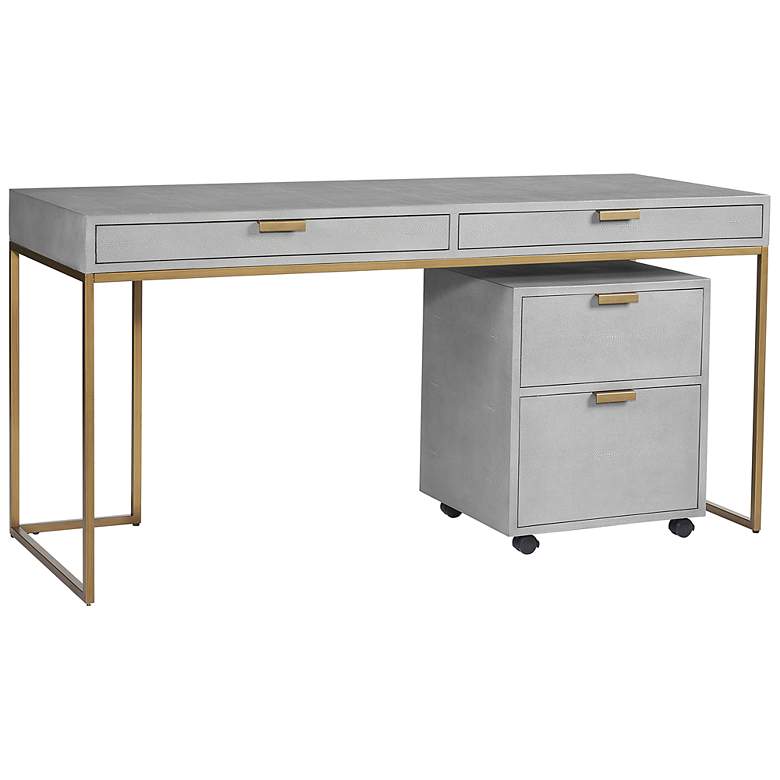 Image 2 Sunpan Jiro Desk Gray Shagreen more views