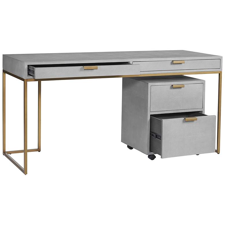Image 3 Sunpan Jiro Desk Gray Shagreen more views