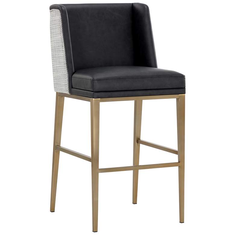Image 1 Sunpan Joplin Barstool Cantina Black and Vera White Pepper