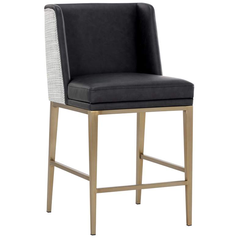 Image 1 Sunpan Joplin Counter Stool Cantina Black and Vera White Pepper