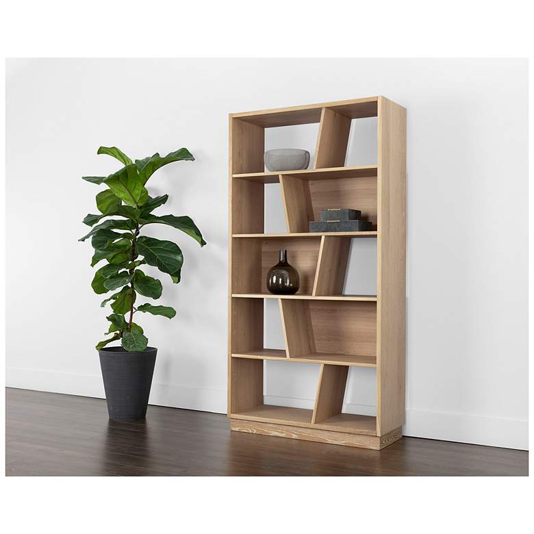 Image 4 Sunpan Jude Bookcase Rustic Oak more views
