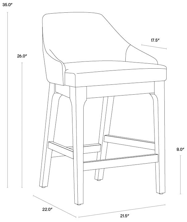 Sunpan Kace Counter Stool Bravo Cream