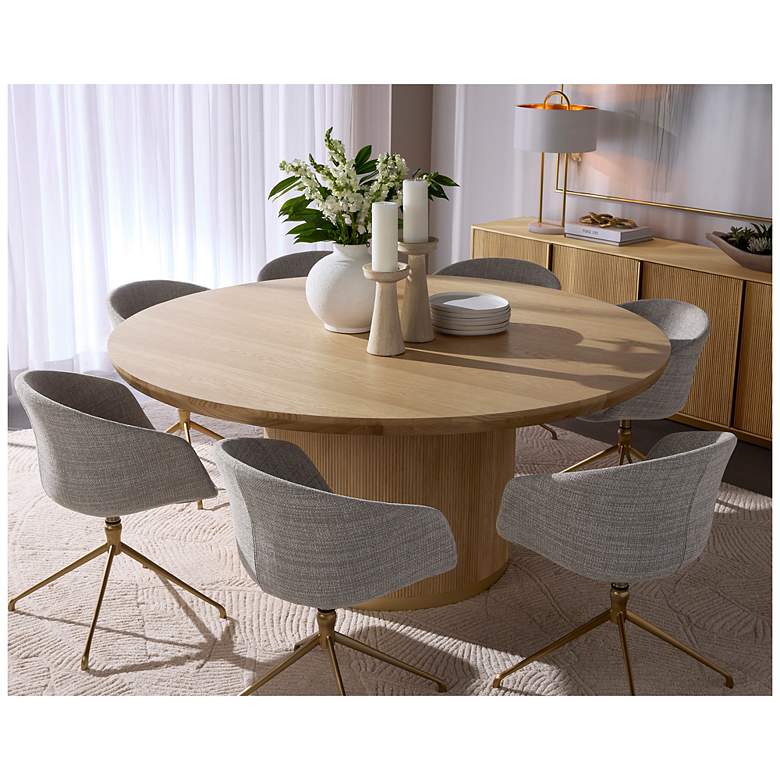 Image 5 Sunpan Kalla Dining Table Round Rustic Oak 68" more views