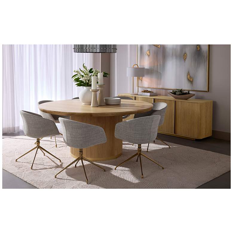 Image 6 Sunpan Kalla Dining Table Round Rustic Oak 68" more views