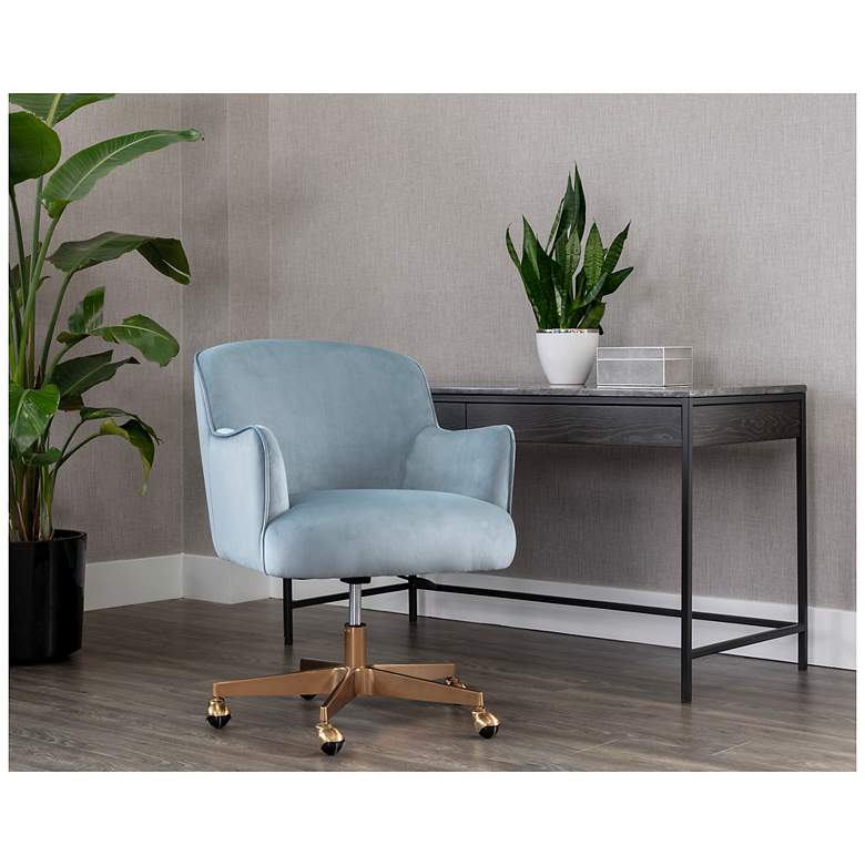 Image 5 Sunpan Karina Office Chair Cornflower Blue Sky more views