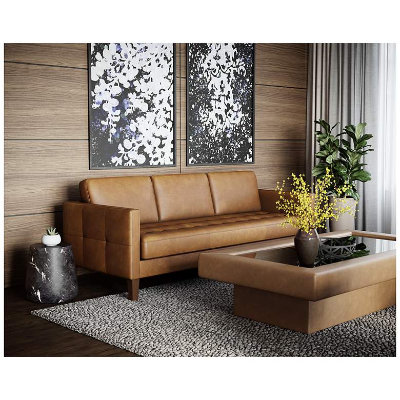 Image 3 Sunpan Karmelo Sofa Cognac Leather more views