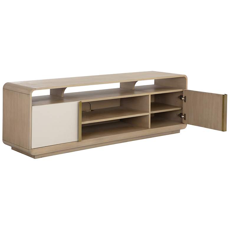 Image 2 Sunpan Kayden Media Console And Cabinet Oyster Shagreen more views