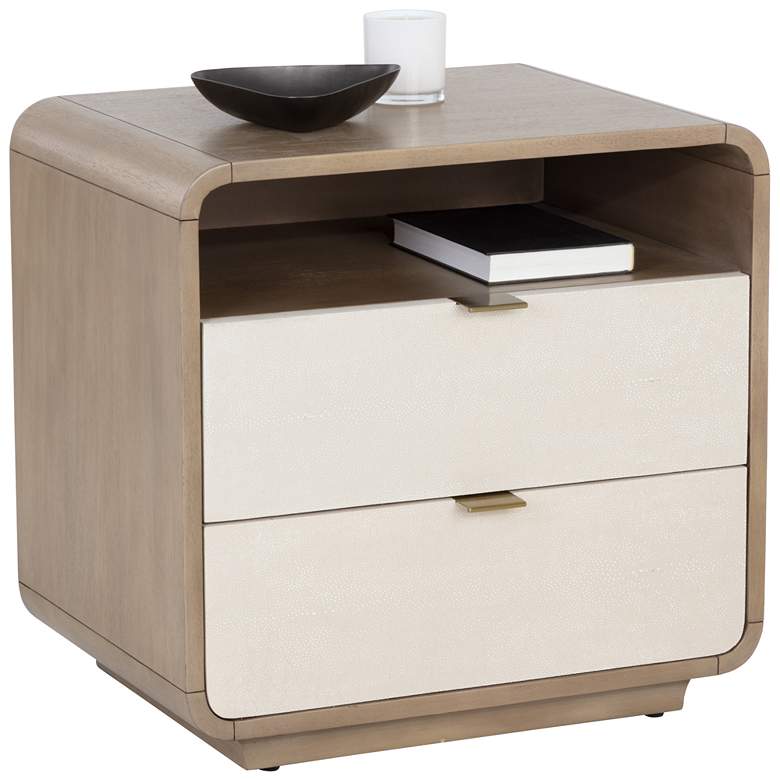 Image 1 Sunpan Kayden Nightstand Oyster Shagreen