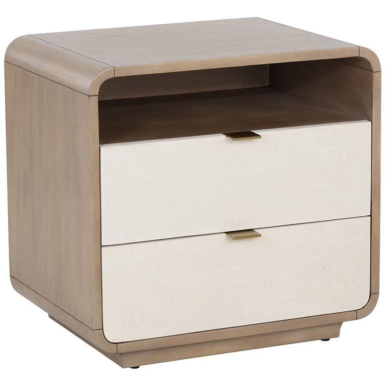 Image 2 Sunpan Kayden Nightstand Oyster Shagreen more views