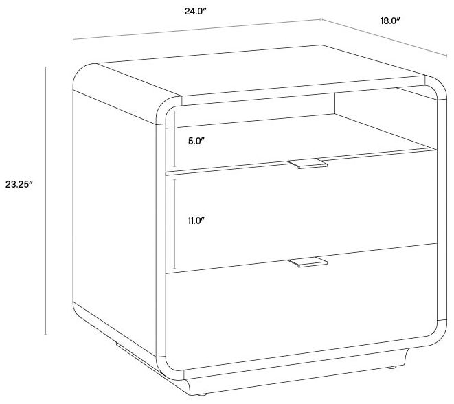 Sunpan Kayden Nightstand Oyster Shagreen