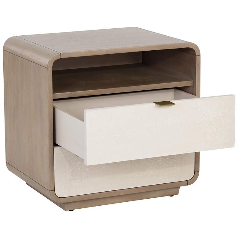 Image 3 Sunpan Kayden Nightstand Oyster Shagreen more views