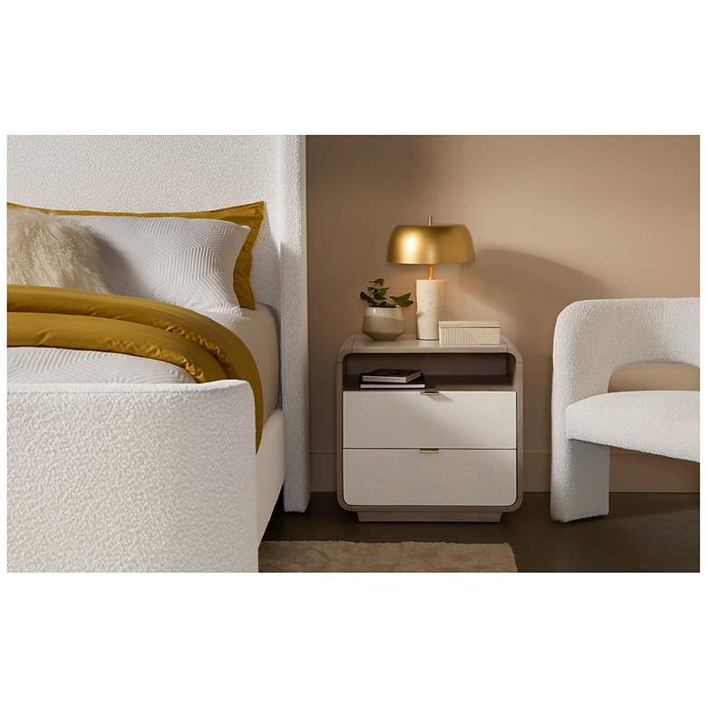 Image 4 Sunpan Kayden Nightstand Oyster Shagreen more views