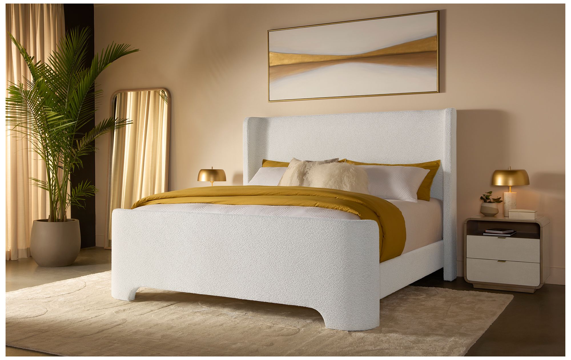 Sunpan Kayden Nightstand Oyster Shagreen