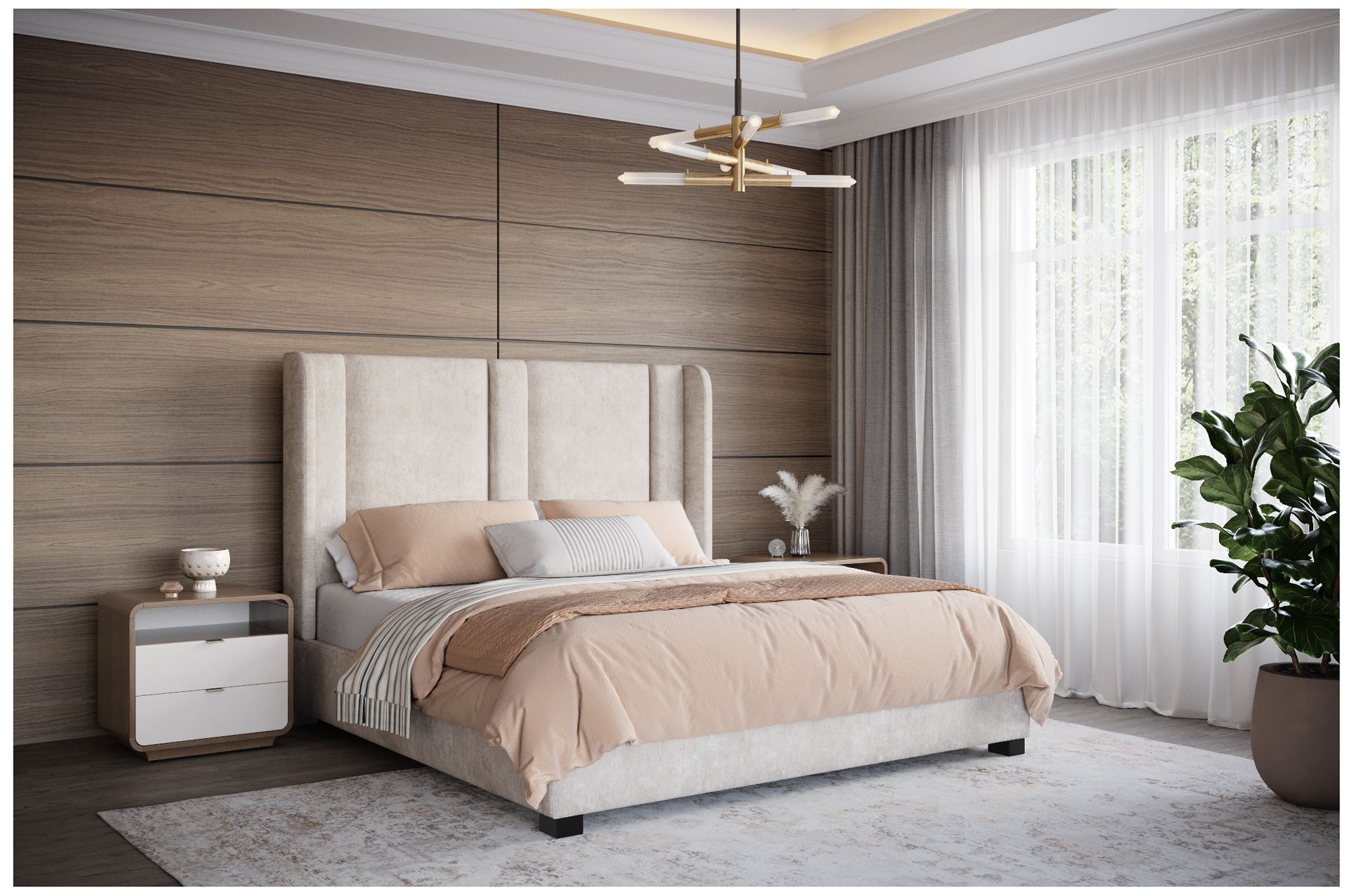 Sunpan Kayden Nightstand Oyster Shagreen