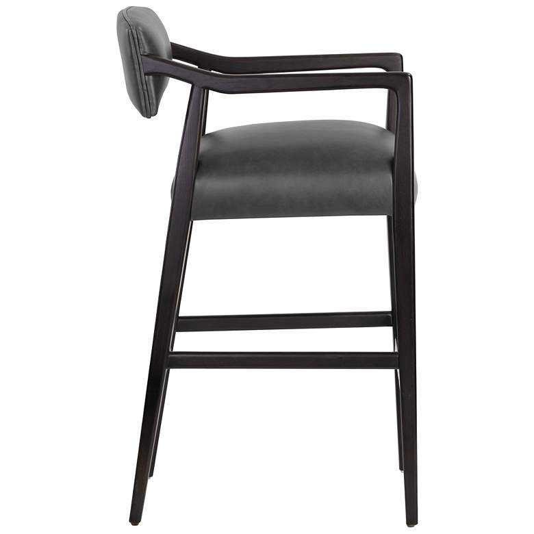 Image 2 Sunpan Keagan Barstool Brentwood Charcoal Leather more views