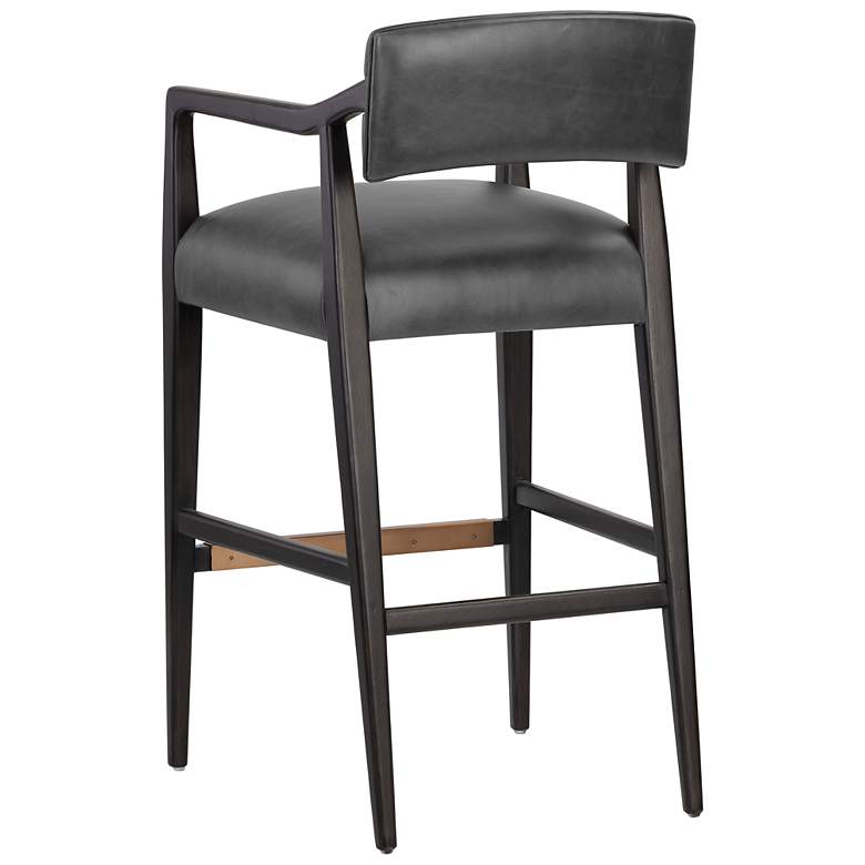 Image 3 Sunpan Keagan Barstool Brentwood Charcoal Leather more views