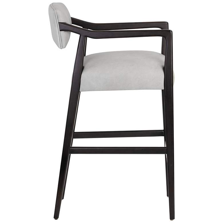 Image 2 Sunpan Keagan Barstool Saloon Light Gray Leather more views