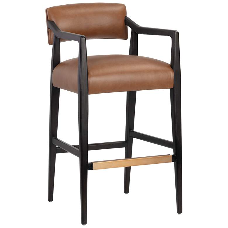 Image 1 Sunpan Keagan Barstool Shalimar Tobacco Leather