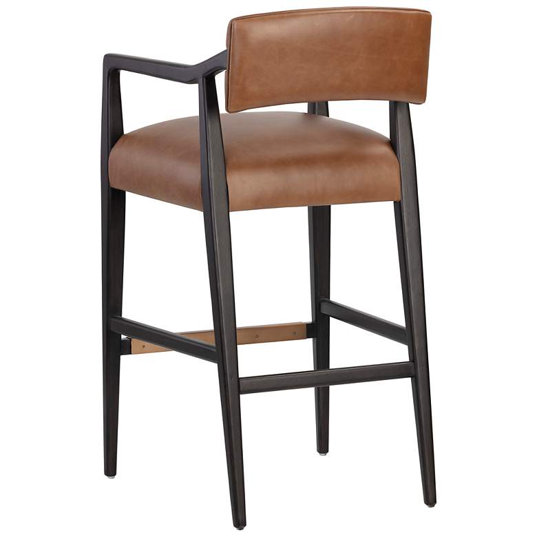 Image 3 Sunpan Keagan Barstool Shalimar Tobacco Leather more views