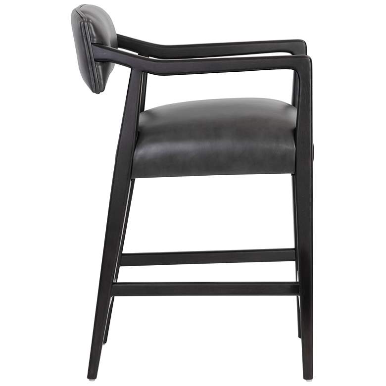 Image 2 Sunpan Keagan Counter Stool Brentwood Charcoal Leather more views