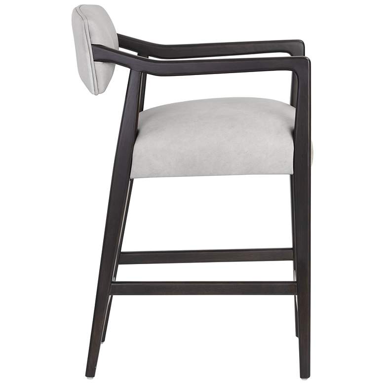 Image 2 Sunpan Keagan Counter Stool Saloon Light Gray Leather more views