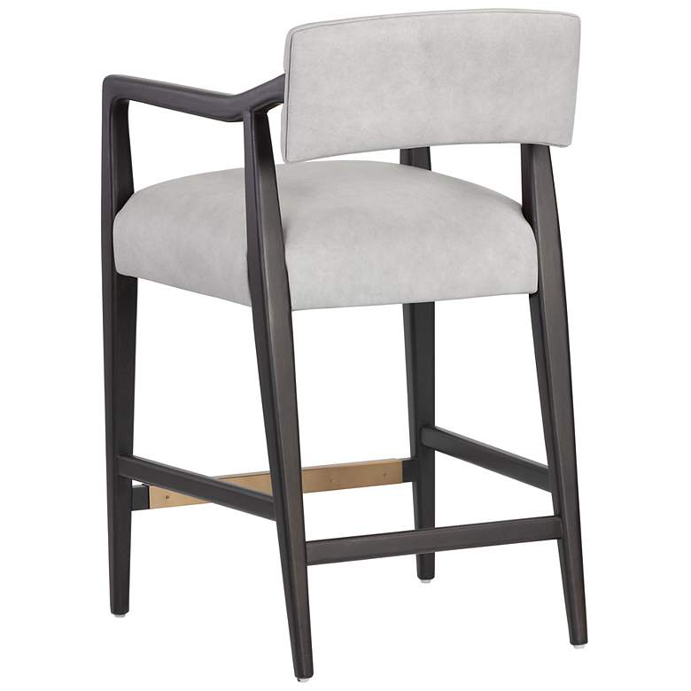 Image 3 Sunpan Keagan Counter Stool Saloon Light Gray Leather more views