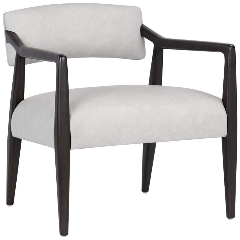 Image 2 Sunpan Keagan Lounge Chair Saloon Light Gray Leather