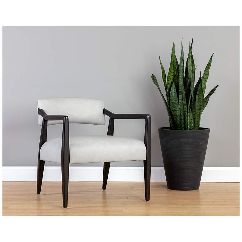 Image 1 Sunpan Keagan Lounge Chair Saloon Light Gray Leather