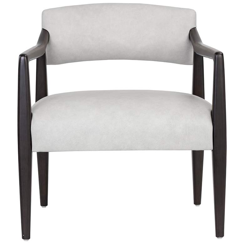 Image 3 Sunpan Keagan Lounge Chair Saloon Light Gray Leather more views