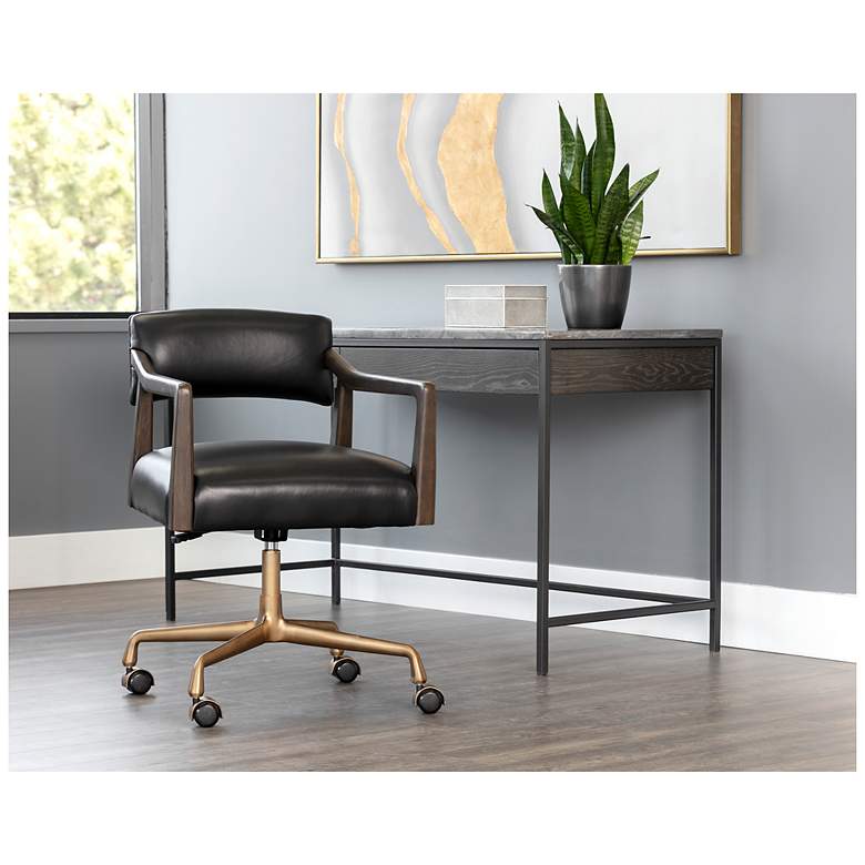 Image 5 Sunpan Keagan Office Chair Cortina Black Leather more views
