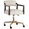 Sunpan Keagan Office Chair Saloon Light Gray Leather
