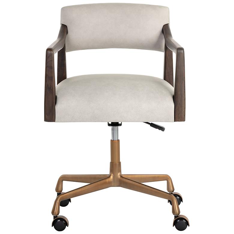 Image 2 Sunpan Keagan Office Chair Saloon Light Gray Leather more views