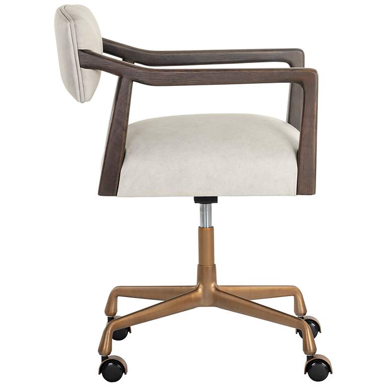 Image 3 Sunpan Keagan Office Chair Saloon Light Gray Leather more views
