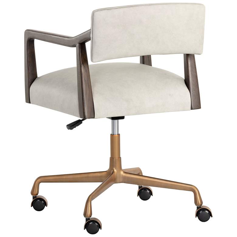 Image 4 Sunpan Keagan Office Chair Saloon Light Gray Leather more views